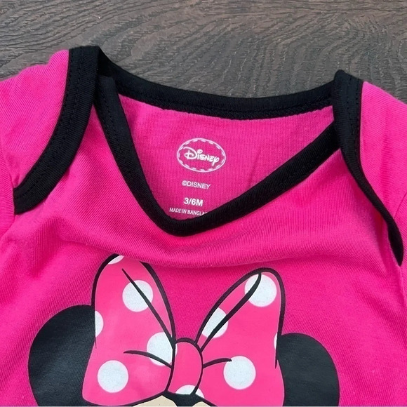 Disney Minnie Mouse One Piece footie Romper outfit baby girls size 3-6mo - Picture 3 of 5